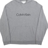 CALVIN KLEIN Womens Grey Hoodie XS Cotton Blend Casual Pullover Sweatshirt