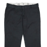 DICKIES Womens Polyester Blend Classic Black Trousers W40 L30 Straight Zip