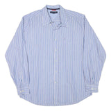 TOMMY HILFIGER Mens Blue & White Striped Shirt XL Classic Cotton Blend Button
