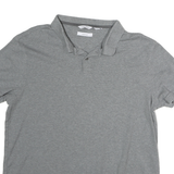 CALVIN KLEIN Mens Grey Short Sleeve Plain Polo Shirt L Casual Classic Cotton
