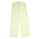 LOVE GEN Womens Relaxed Light Yellow Cargo Trousers W31 L30 Casual Cotton Blend