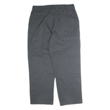 DICKIES Mens Regular Fit Cotton Black Workwear Trousers W36 L32 Casual Durable