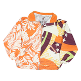 VOLPE NEVE Womens Orange & Multi Patterned Nylon Zip Jacket XL Lightweight