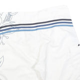 ADIDAS Mens White & Navy Casual Swimming Shorts L W36 Drawstring Cargo Pocket