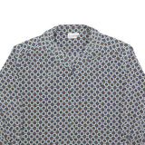 DELMOD Womens Blue Printed Long Sleeve Collared Shirt XL Stylish Pattern