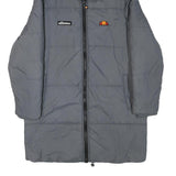 ELLESSE Womens Grey Long Sleeve Puffer Jacket UK 10 Polyester Blend Hood