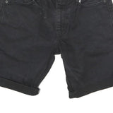 LEVI'S Mens Shorts Black Denim 511 M W30 Casual Cotton Stylish Roll Hem