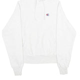 CHAMPION REVERSE WEAVE Mens White Pullover Hoodie XS Classic Logo Cotton Blend
