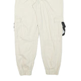 CHEROKEE Mens Cotton Blend Cream Relaxed Cargo Trousers W28 L28 Casual Zip