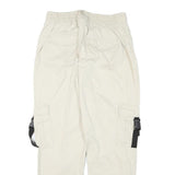 CHEROKEE Mens Cotton Blend Cream Relaxed Cargo Trousers W28 L28 Casual Zip