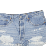 LEVI'S Womens Denim Blue Distressed Cut-Off Shorts M W34 Casual Summer