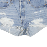 LEVI'S Womens Denim Blue Distressed Cut-Off Shorts M W34 Casual Summer