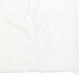 CALVIN KLEIN JEANS Womens White Cotton Blend Denim Mini Skirt Frayed Hem M