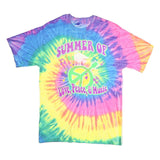 HANES Mens Multicolour Tie Dye Graphic T-Shirt M Short Sleeve Crew Neck Peace