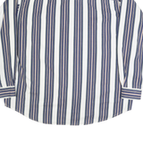 BASIC EDITION Mens White & Blue Striped Shirt XL Casual Cotton Long Sleeve
