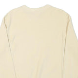 CHAMPION Mens Cream Crew Neck S Cotton Blend Pullover Sweatshirt Classic Logo