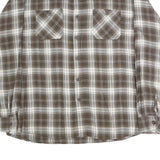 WRANGLER Mens Brown & White Check Shirt XL Cotton Casual Long Sleeve Button
