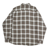 WRANGLER Mens Brown & White Check Shirt XL Cotton Casual Long Sleeve Button