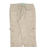 DIP Womens Beige Cotton Blend Regular Cargo Trousers W30 L28 Casual Utility Zip