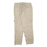 DIP Womens Beige Cotton Blend Regular Cargo Trousers W30 L28 Casual Utility Zip