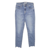 LEVI'S 721 High Rise Skinny Womens Jeans Blue Slim Denim W28 L27 Scalloped Hem
