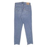 LEVI'S 721 High Rise Skinny Womens Jeans Blue Slim Denim W28 L27 Scalloped Hem