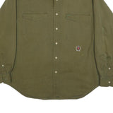 TOMMY HILFIGER Mens Green Long Sleeve Button Cotton Shirt L Casual Workwear