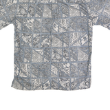 COOKE STREET Mens Blue & White Pattern Cotton Shirt M Hawaiian Casual Summer