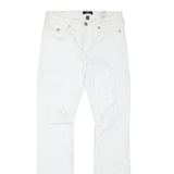 BECCA Womens White Regular Fit Straight Cotton Blend Jeans W30 L34 Zip