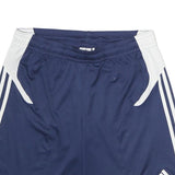 ADIDAS Mens Shorts Navy Blue & White Sports Casual L W32 Polyester