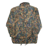 SCHERER Womens Green & Brown Abstract Print Jacket S Polyester Blend Zip