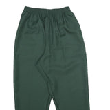 BONWORTH Womens Polyester Green Regular Trousers W24 L26 Elastic Waist Pull On