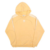 ADIDAS Womens Yellow Hoodie UK 4 Cotton Blend Pullover Drawstring Hood