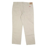 DICKIES Mens Jeans Beige Regular Straight Denim W40 L30 Classic Fit Zip Closure