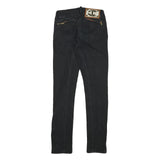 JUST CAVALLI Womens Slim Black Denim Slim Jeans W26 L31 Zipper Detail
