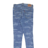 LEVI'S Womens Slim Blue Skinny Denim Light W26 L30 Camouflage Print Jeans