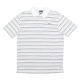 NIKE Mens White & Black Striped Short Sleeve Polo Shirt M Lightweight Sports