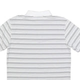 NIKE Mens White & Black Striped Short Sleeve Polo Shirt M Lightweight Sports