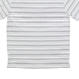 NIKE Mens White & Black Striped Short Sleeve Polo Shirt M Lightweight Sports