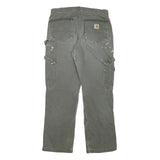 CARHARTT Mens Cotton Blend Grey Relaxed Straight Trousers W30 L29 Workwear Cargo
