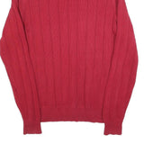 NAUTICA Mens Red Plain Pullover Jumper Crew Neck Rib Knit M Cotton Blend