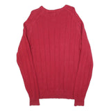 NAUTICA Mens Red Plain Pullover Jumper Crew Neck Rib Knit M Cotton Blend