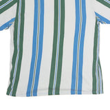 GUESS ORIGINALS Mens Blue & Green Stripe Graphic T-Shirt M Short Sleeve Crew