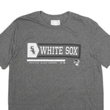 MAJESTIC Mens Grey White Sox Graphic T-Shirt L Short Sleeve Crew Neck Cotton