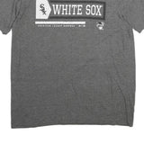 MAJESTIC Mens Grey White Sox Graphic T-Shirt L Short Sleeve Crew Neck Cotton