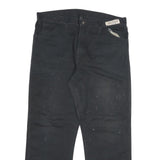 DICKIES Mens Black Regular Fit Straight Leg Cotton Blend Trousers W38 L30