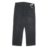 DICKIES Mens Black Regular Fit Straight Leg Cotton Blend Trousers W38 L30