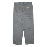 CARHARTT Mens Regular Fit Cotton Blend Grey Trousers W38 L32 Workwear Zip