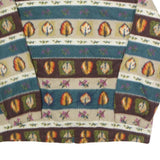 ALFRED DUNNER Mens Multicolour Fleece Jacket L Polyester Leaf Pattern Zip