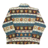 ALFRED DUNNER Mens Multicolour Fleece Jacket L Polyester Leaf Pattern Zip
